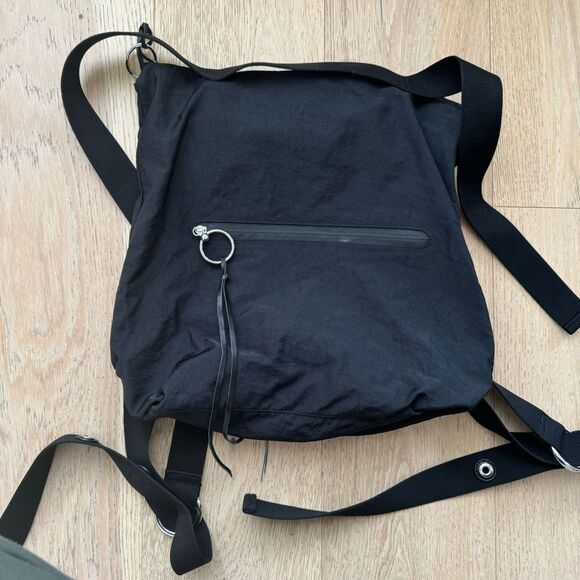 Rebecca Minkoff Julian Black Nylon Adjustable Lightweight Square Backpack - Picture 2 of 10